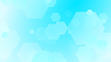 Abstract hexagon geometric white blue pattern technology medical and science background.