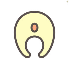 Fish meat vector icon. Piece of fresh food, seafood or raw food product by cutting or slice in cross section. Ready for cook, preparation and grill to steak. For meal, dinner, healthy with nutrition a