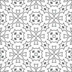 Geometric vector pattern with triangular elements. Seamless abstract ornament for wallpapers and backgrounds. Black and white colors. 
