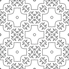 Geometric vector pattern with triangular elements. Seamless abstract ornament for wallpapers and backgrounds. Black and white colors. 