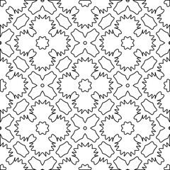 Geometric vector pattern with triangular elements. Seamless abstract ornament for wallpapers and backgrounds. Black and white colors. 