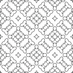  Geometric vector pattern with triangular elements. Seamless abstract ornament for wallpapers and backgrounds. Black and white colors. 