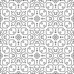  Geometric vector pattern with triangular elements. Seamless abstract ornament for wallpapers and backgrounds. Black and white colors. 