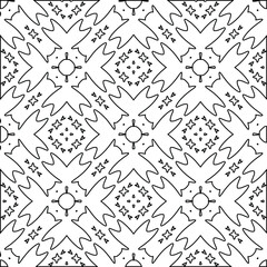 Geometric vector pattern with triangular elements. Seamless abstract ornament for wallpapers and backgrounds. Black and white colors. 