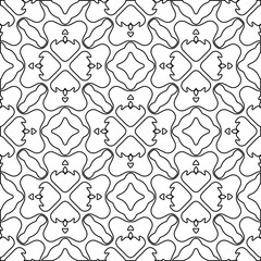  Geometric vector pattern with triangular elements. Seamless abstract ornament for wallpapers and backgrounds. Black and white colors. 