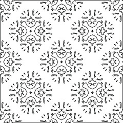  Geometric vector pattern with triangular elements. Seamless abstract ornament for wallpapers and backgrounds. Black and white colors.