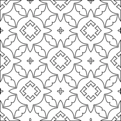 Foto op Canvas  Geometric vector pattern with triangular elements. Seamless abstract ornament for wallpapers and backgrounds. Black and white colors. © t2k4