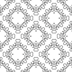  Geometric vector pattern with triangular elements. Seamless abstract ornament for wallpapers and backgrounds. Black and white colors. 
