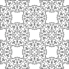  Geometric vector pattern with triangular elements. Seamless abstract ornament for wallpapers and backgrounds. Black and white colors. 