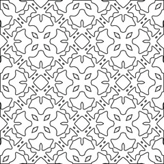  Geometric vector pattern with triangular elements. Seamless abstract ornament for wallpapers and backgrounds. Black and white colors.
