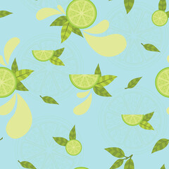 Citrus Splash Seamless Surface Pattern Design
