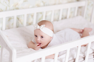 baby girl in the crib