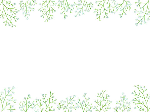カスミソウのフレーム 水彩イラスト Stock Vector Adobe Stock