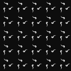 Abstract of cigarette pattern. Design tiles white on black background. Design print for illustration, texture, wallpaper, background.