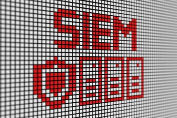 SIEM text scoreboard blurred background 3d illustration