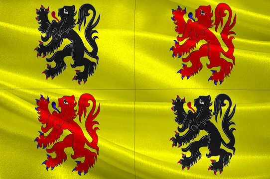 Flag Of Hainaut In Belgium