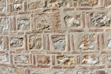Background of historical stone and brick wall