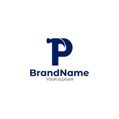 P Hammer Logo Design Vector