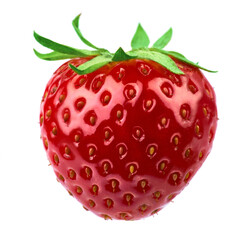 Studio macro shot of Fresh strawberry isolated on white background