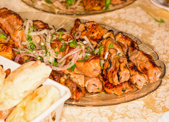 Kebab, skewered meat, barbecue