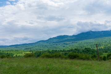 landscape with mountains and blue sky