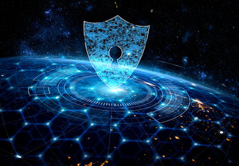Cyber security technology and online data protection in innovative perception . Concept of...