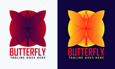 Butterfly women gradient color design
