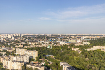 Fototapeta na wymiar City Houses birds eye View. Urban housing development Ukraine