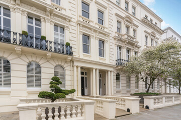 Prime London property street. Stanley Gardens in Notting Hill, a popular residential location amongst celebrities and wealthy people