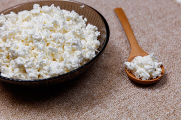 plate of sweet farm cottage cheese on table