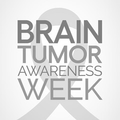 Brain Tumor awareness week is observed each year in May. it is an overgrowth of cells in the brain that forms masses called tumors. They can disrupt the way body works. Vector illustration.