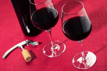 Two glasses of red wine