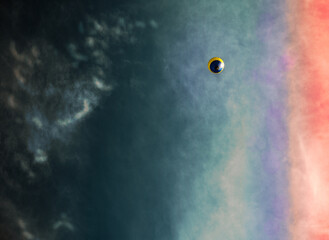 view in the sky with balloon 