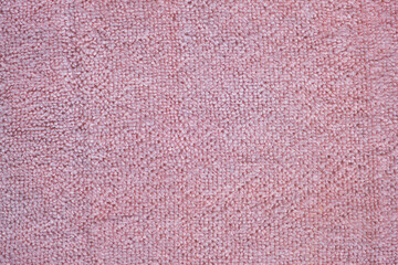 Pink terry towel texture close up