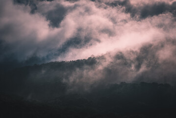 Layers of hills and clouds