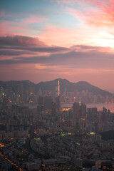 Asia city skyline at sunset - 425244244