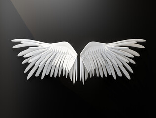 Fototapeta na wymiar white wings in a ray of light
