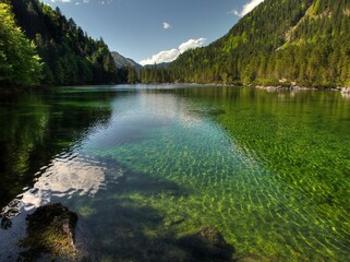 lake and mountains
