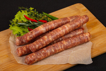 Pork sausages for grill