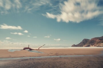 long exposure photo of the beach of monsul in cabo de gata