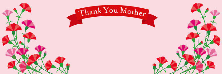 母の日 カーネーション リボン フレーム バナー02