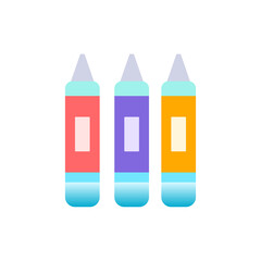 Oil pastel Vector Flat Illustration Style Icon. EPS 10 File