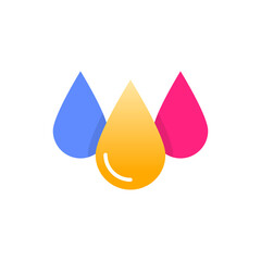 Paint drops Vector Flat Illustration Style Icon. EPS 10 File