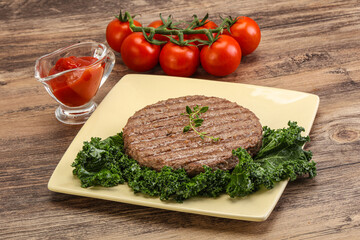 Grilled beef cutlet for burger