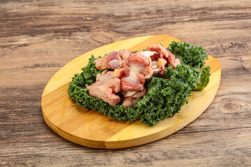 Raw chicken stomach for cooking