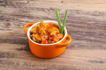 Meat goulash with vegetables