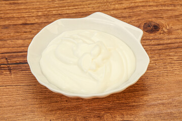 Sour cream in the bowl
