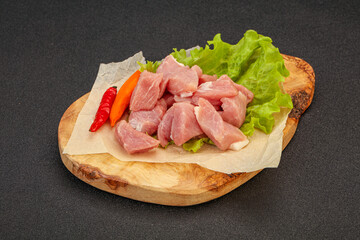 Raw pork meat for cooking