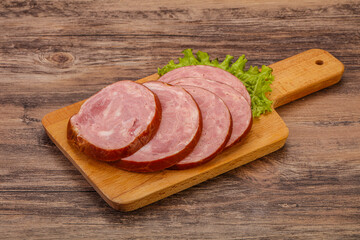 Slices of pork meat ham
