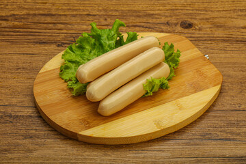 Chicken white sausage with salad